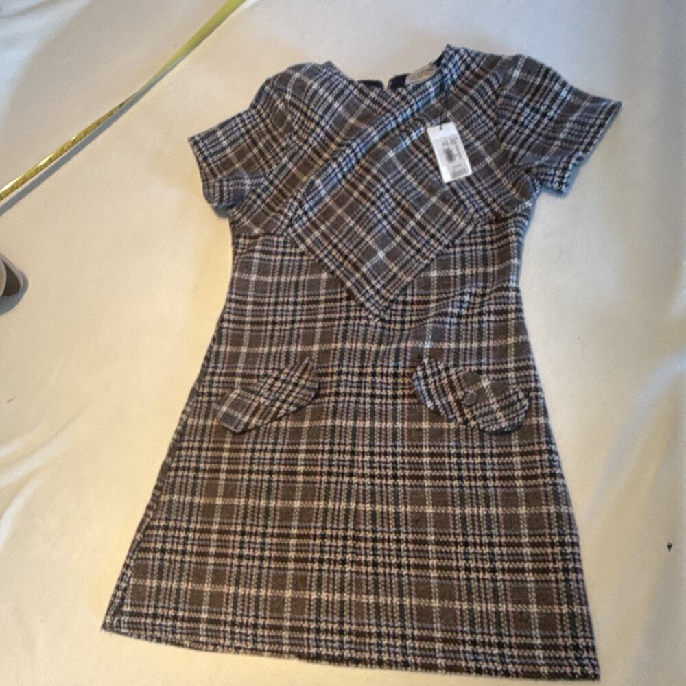 Lili Sidonio by Molly Bracken Tweed Plaid Mini Dress Small NWT